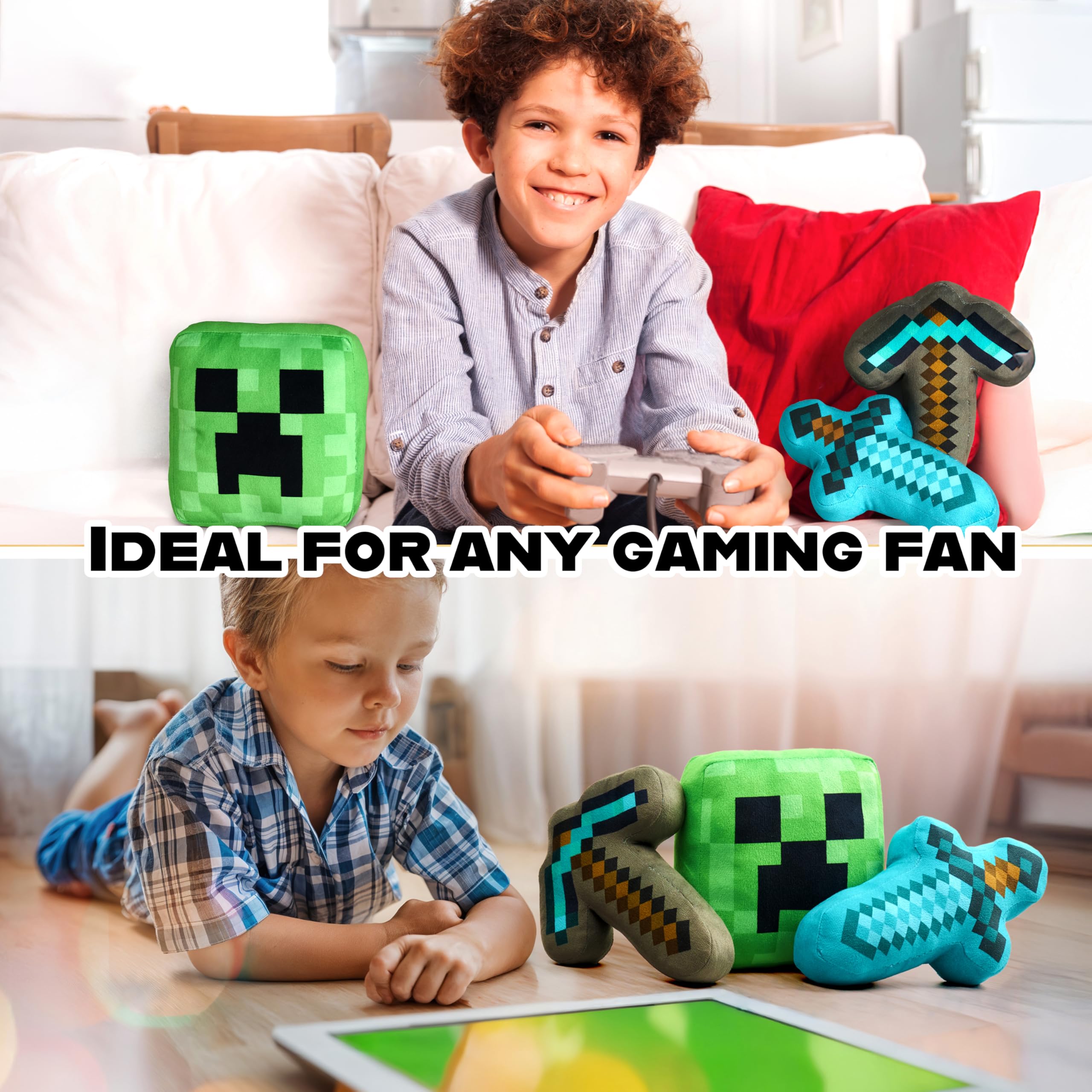 Minecraft Kuscheltier 3 Stück Plüsch Spielzeug ab 1 Jahr Plüschkissen Kinder Plüschtiere für Kinder Baby Jugendliche Gaming Geschenke Geburtstag