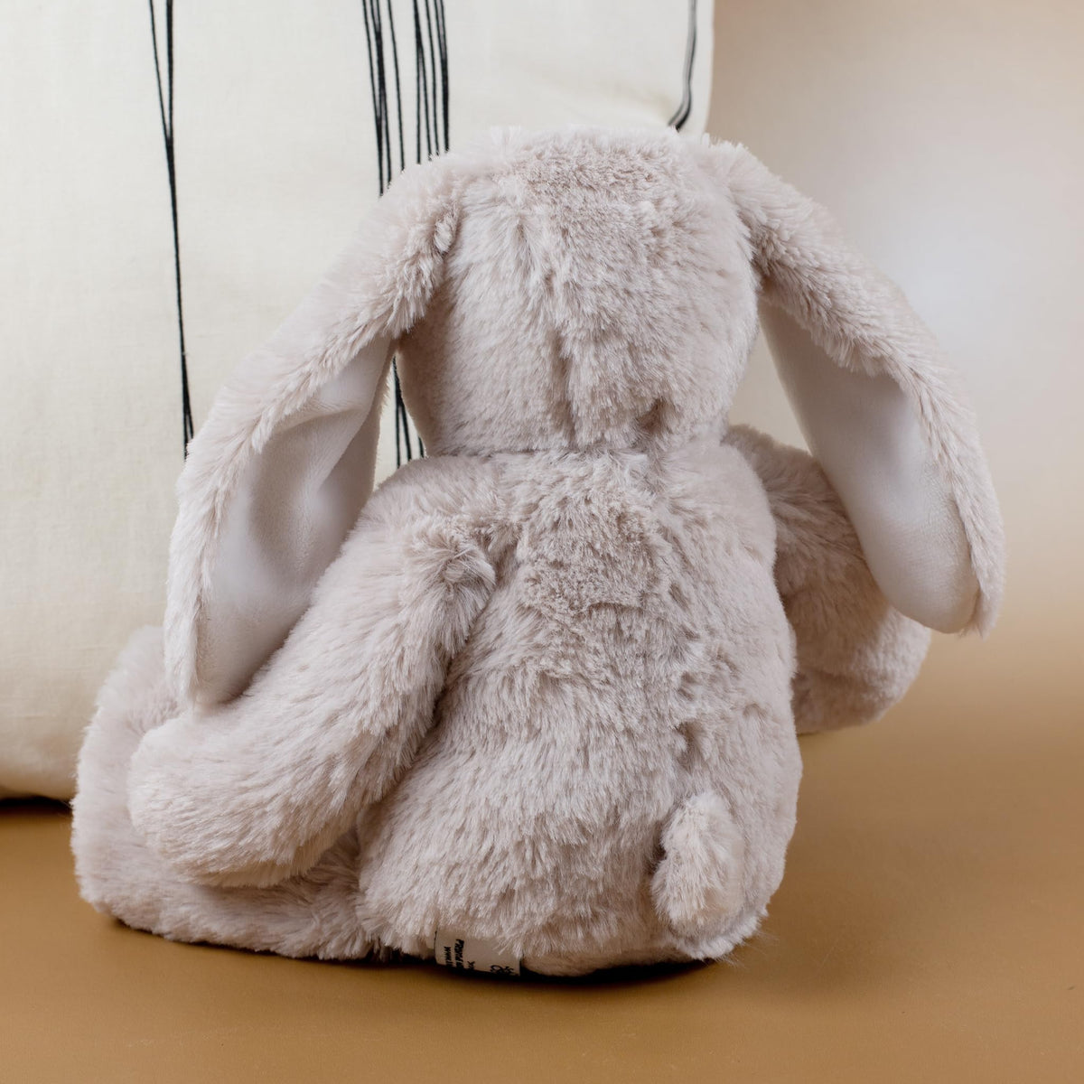Personalisierter Kuschelhase mit Name & Geburtsdatum – Plüschtier Baby Geschenk 23 cm Beige