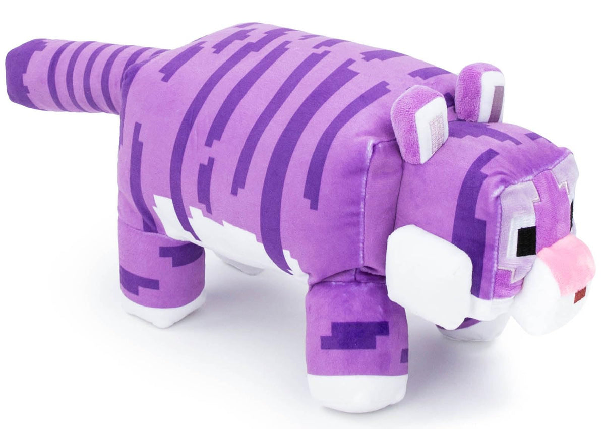 Jay Franco Minecraft Purple Tiger Plüschkissen 53 cm – Weiches Kuscheltier Tigerin Violett