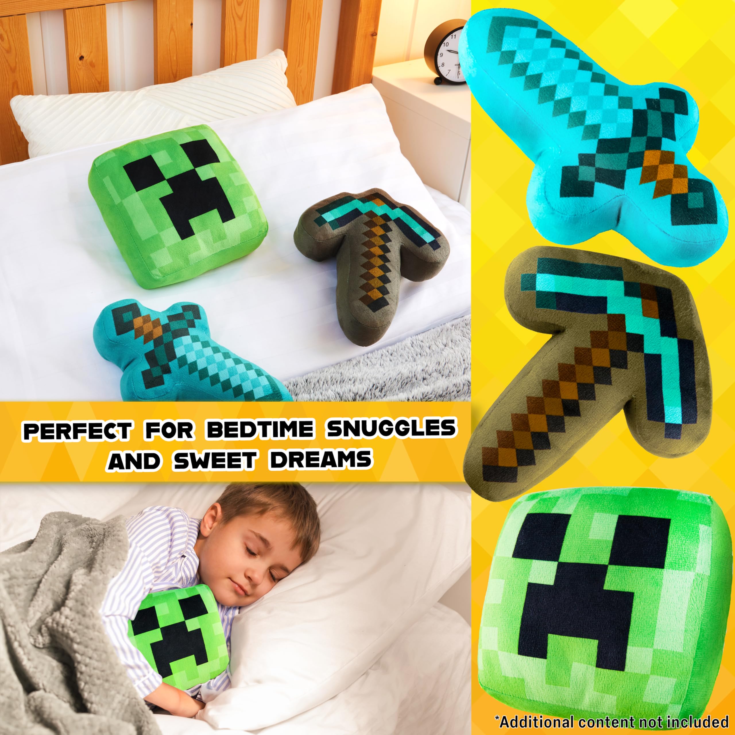 Minecraft Kuscheltier 3 Stück Plüsch Spielzeug ab 1 Jahr Plüschkissen Kinder Plüschtiere für Kinder Baby Jugendliche Gaming Geschenke Geburtstag