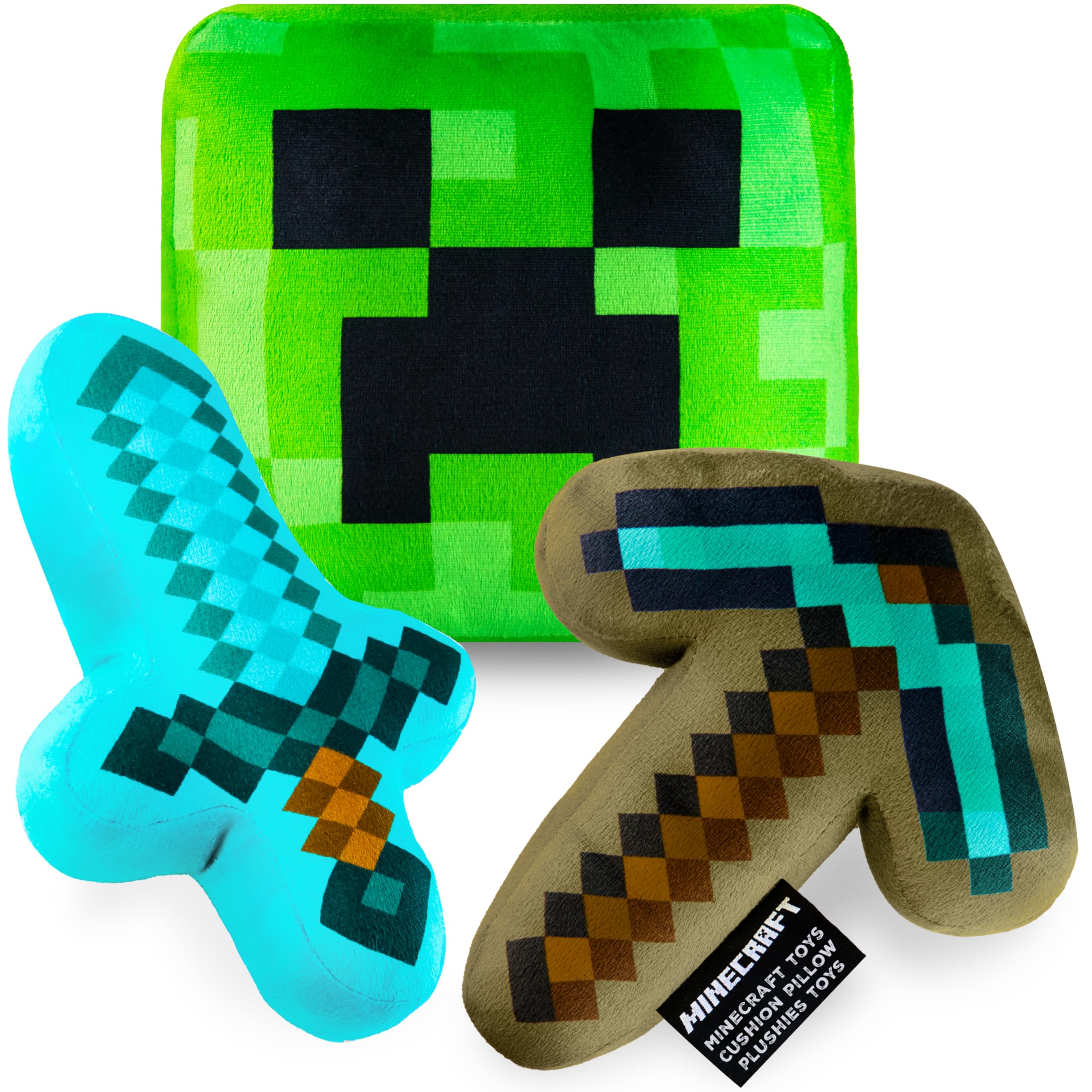 Minecraft Kuscheltier 3 Stück Plüsch Spielzeug ab 1 Jahr Plüschkissen Kinder Plüschtiere für Kinder Baby Jugendliche Gaming Geschenke Geburtstag