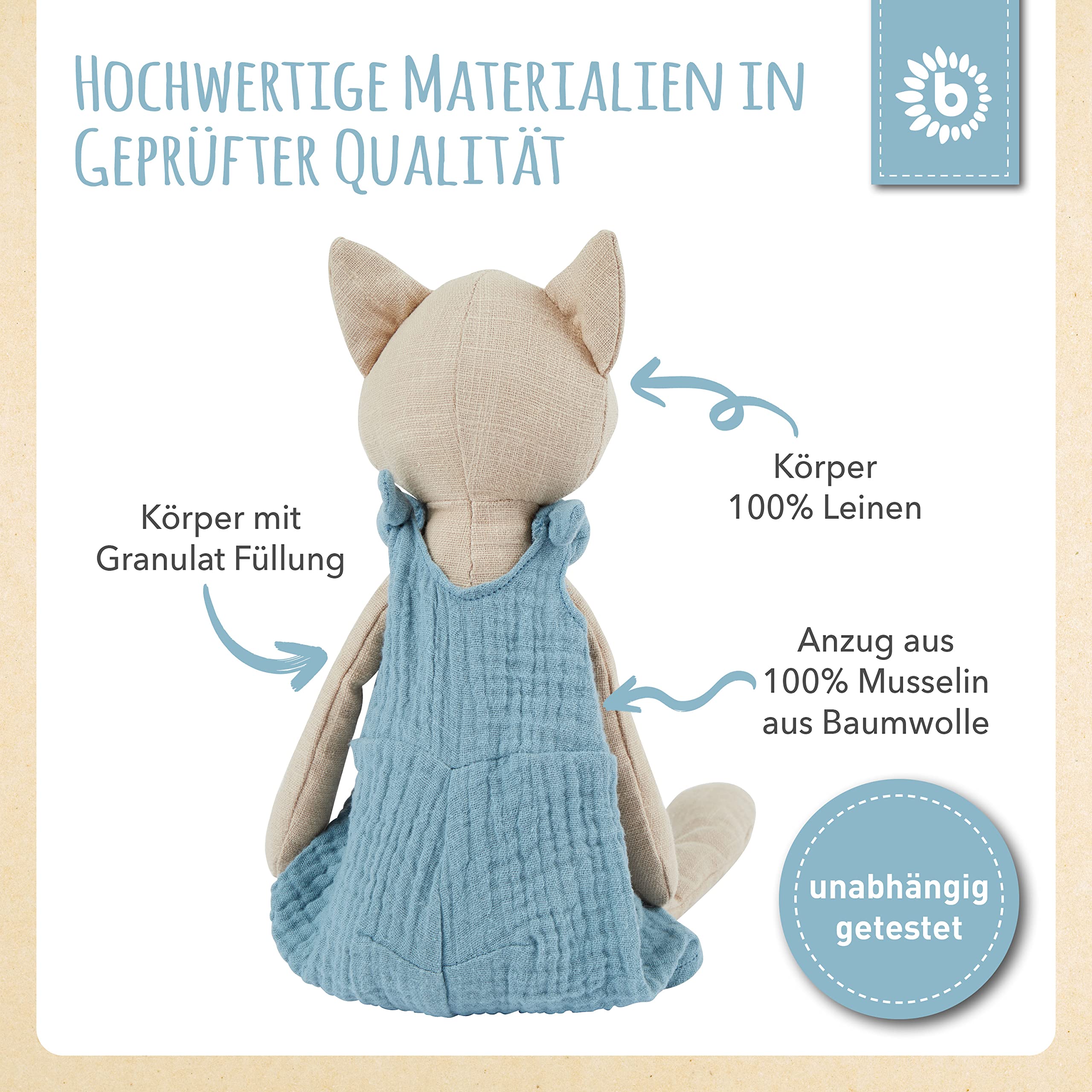 BIECO Plüschtier Fuchs | Kleine Plüschtiere | Geschenk für Baby | Kuscheltier und Gesellschaft