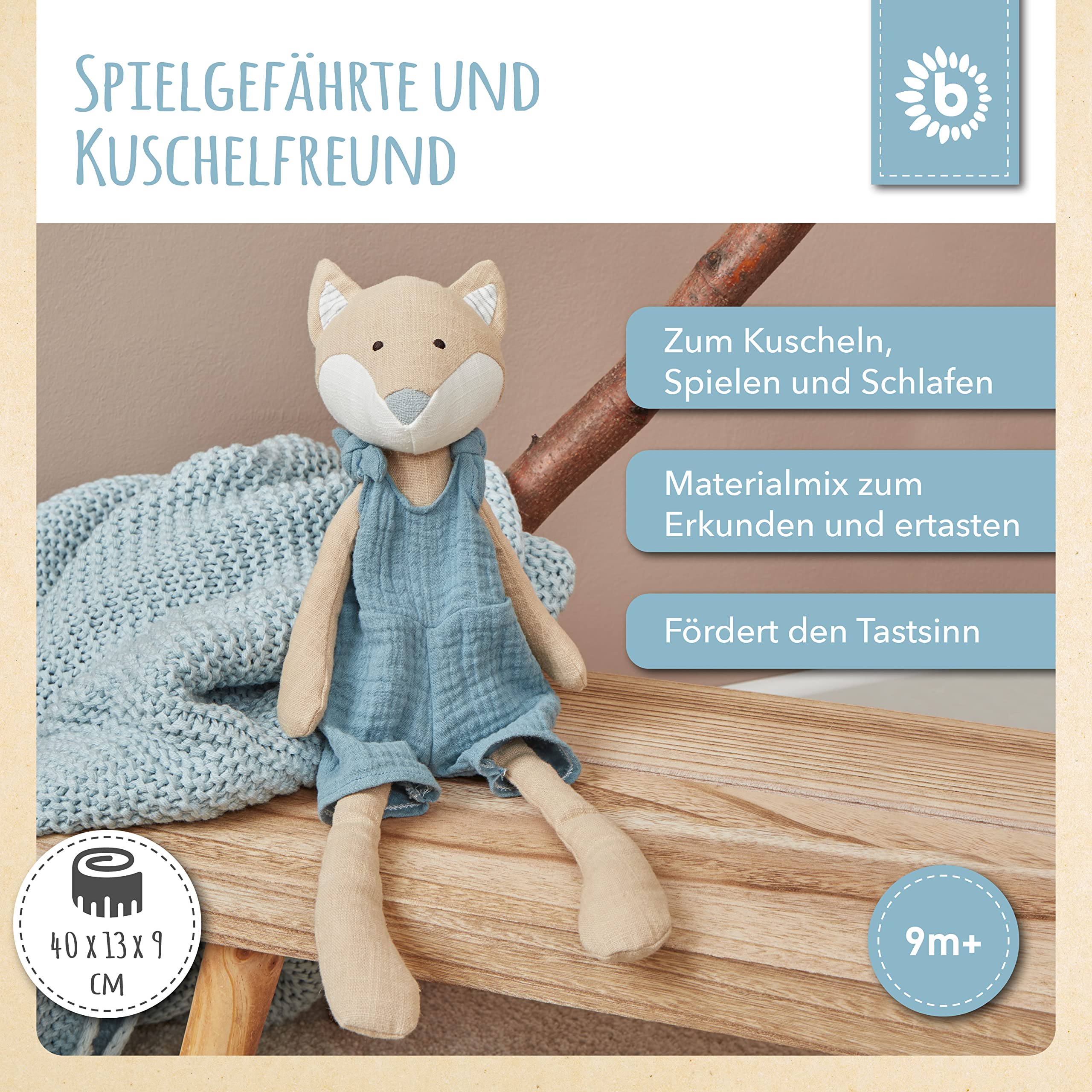 BIECO Plüschtier Fuchs | Kleine Plüschtiere | Geschenk für Baby | Kuscheltier und Gesellschaft